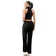 thumbnail image 2 of Conjunto De 2 Piezas Con Top Sin Mangas Cintura Elástica Cremallera Ancha En La Parte Delantera Y Pantalones Color Negro (para Mujer), 2 of 3
