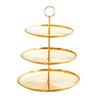 Magideal - Soporte De Exhibición Para Magdalenas, Plato Para Servir Fiestas, Práctico Soporte De Exhibición Para Servidor De Alimentos De Acero Inoxidable Para D 3 Capas