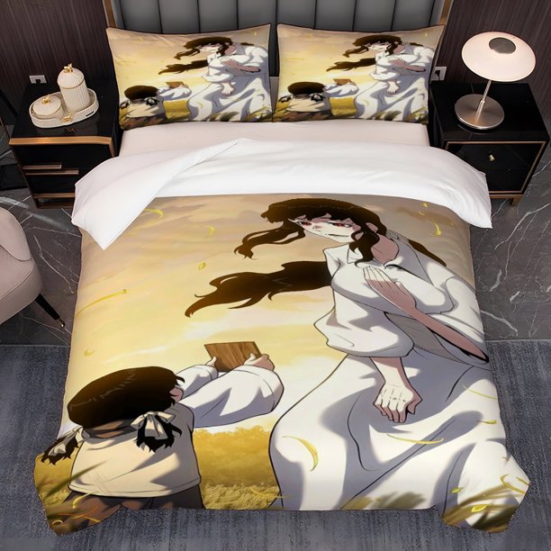3pcs Adult Wheat Field Scene Decayed Sacrificial Korean Style Ins Style Theme Printed Three-Piece Bedding Set Soft Duvet Cover And Two Pillowcases