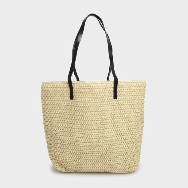 Bolso Playero de Rafia 23 L con Tirantes Largos