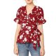 thumbnail image 1 of INSPIRE CHIC Blusa Peplum Cruzada de Mujer Verano Floral Manga Corta Volante Cuello en V Camisas con Cinturón Rojo XL, 1 of 7