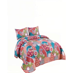 Genérico - Cubrecama De Verano Con Diseno Y Pompon King Multicolor