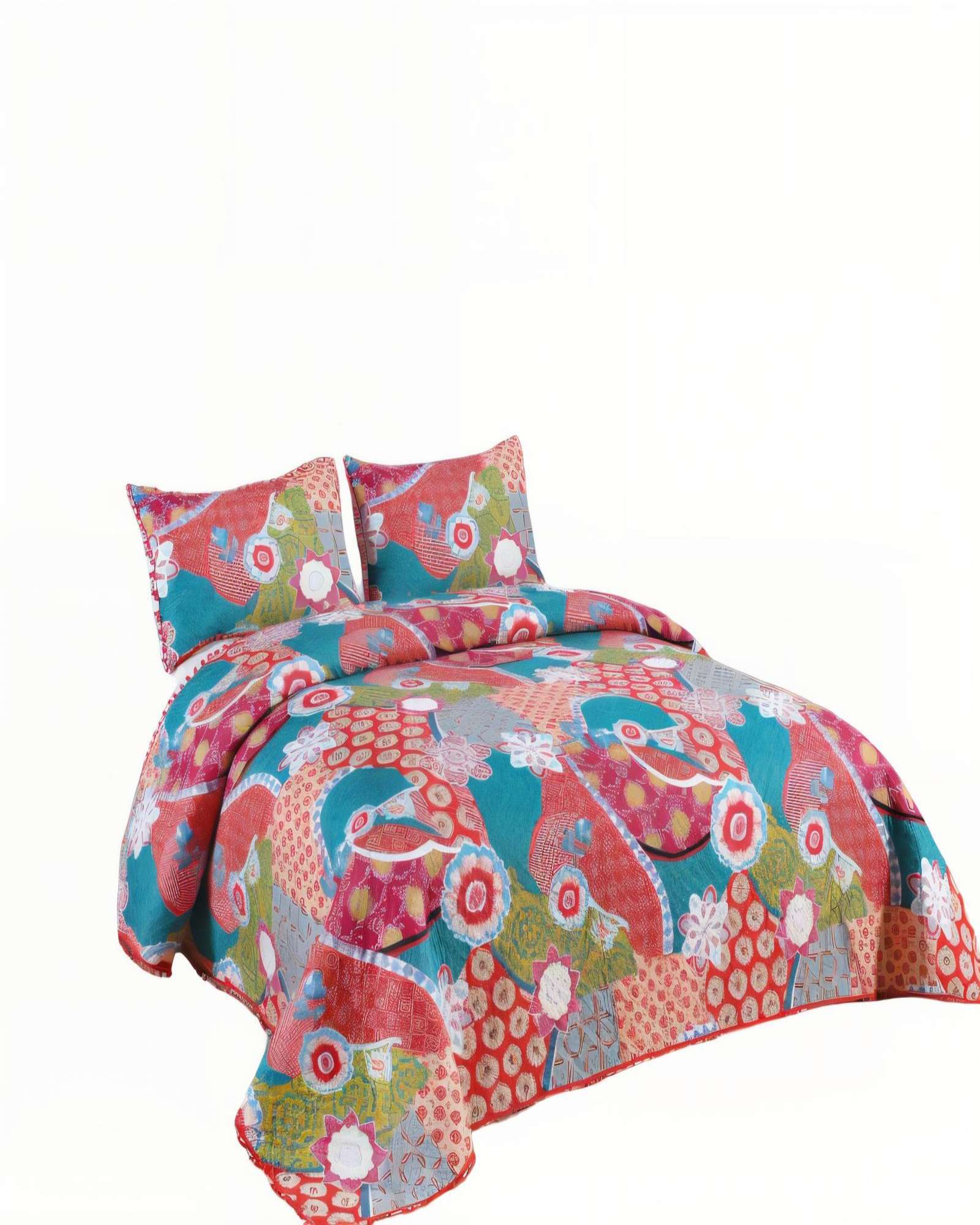 Genérico - Cubrecama De Verano Con Pompon Y Diseno 2P Multicolor