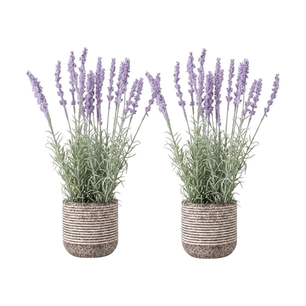Set 2 Plantas Artificiales Flores Lavanda Decoracion Hogar purpura