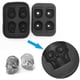 thumbnail image 4 of Molde flexible de silicona para cubitos de hielo con forma de calavera 3D, fácil de liberar, para hacer cuatro cubitos de hielo gigantes, sin BPA, color negro, 4 of 7