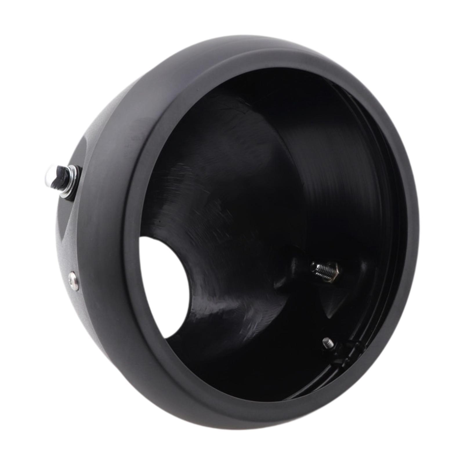 Magideal - Carcasa Para Faro De Motocicleta, Cubierta Para Luz De Señal De , Carcasa Redonda Resistente Para Faro, Modificada Para Accesorios De Motocicleta. Negro