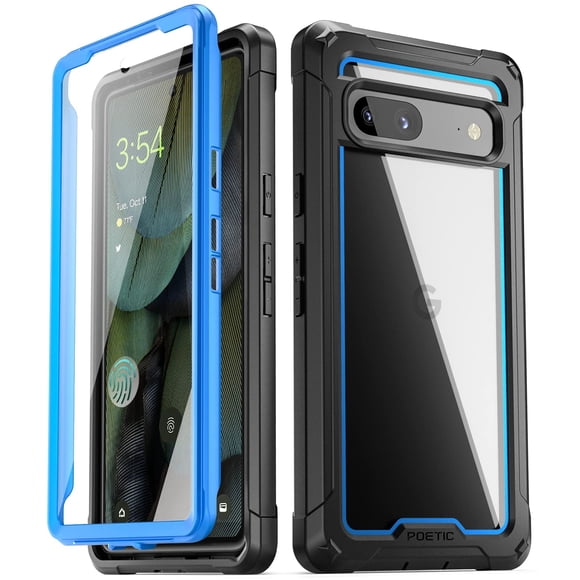Funda Poetic Guardian compatible con Pixel 7A 5G azul/transparente