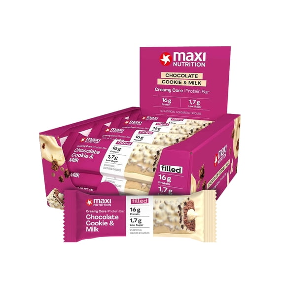 Caja Protein Bar Creamy Core 12 Unid - Maxi Nutrition