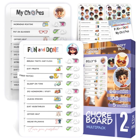 Tablero de tareas magnético HIPPOTALE 360 piezas para niños con TDAH