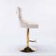 thumbnail image 3 of A&A Furniture,Thick Golden Swivel Velvet Barstools Adjusatble Seat Height from 27-35 Inch, Modern Upholstered Bar Stools with Backs Comfortable Tufted for Home Pub and Kitchen Island (Beige,Set of 2), 3 of 3