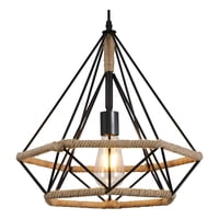 Genérico - Lámpara Colgante Vintage Metal Industrial Cuerda Cáñamo Jhn