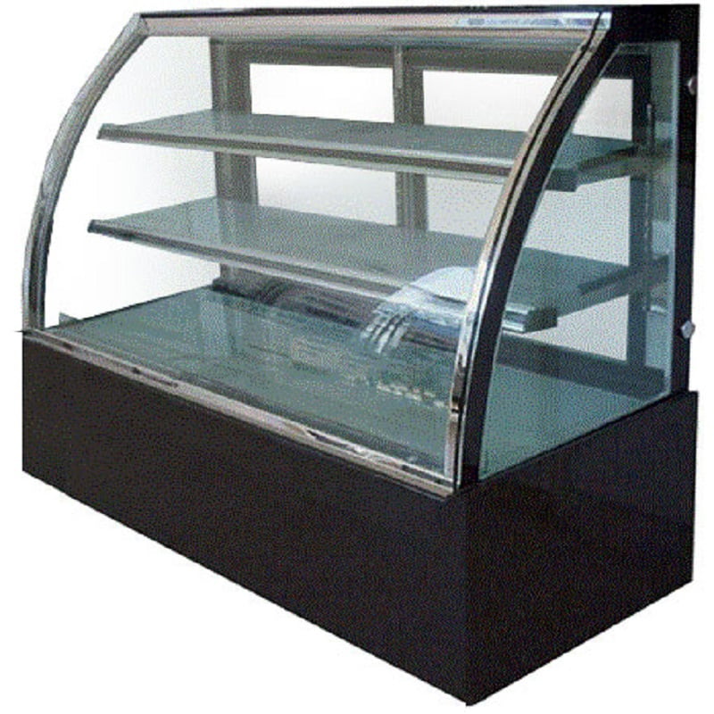 Ecobeck - Vitrina Pastelera Horizontal Curva Negra Modelo Kvph-1500