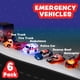 thumbnail image 2 of Juguetes de baño Tub Works para coches de emergencia con iluminación, paquete de 6 unidades para niños, 2 of 9