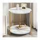 thumbnail image 2 of Mesa Auxiliar Moderna Marmoleado Decoracion Redondo Blanco, 2 of 3