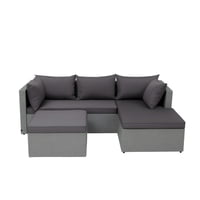 Space Home - Juego De Jardin Terraza Sofa De 2 Piezas Comodo Y Resistente Gris
