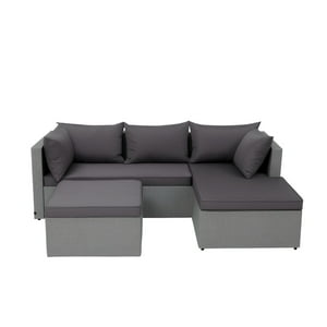 Space Home - Juego De Jardin Terraza Sofa De 2 Piezas Comodo Y Resistente Gris