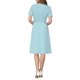 thumbnail image 3 of INSPIRE CHIC Vestido de Mujer Línea A Manga Corta Cuello Asimétrico Elegante Vestidos de Trabajo Empresarial con Cinturón 2XL Azul Claro, 3 of 5