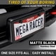 thumbnail image 2 of Paquete de 2 marcos para matrículas Mega Racer Premium Slim, color negro mate, 2 of 9