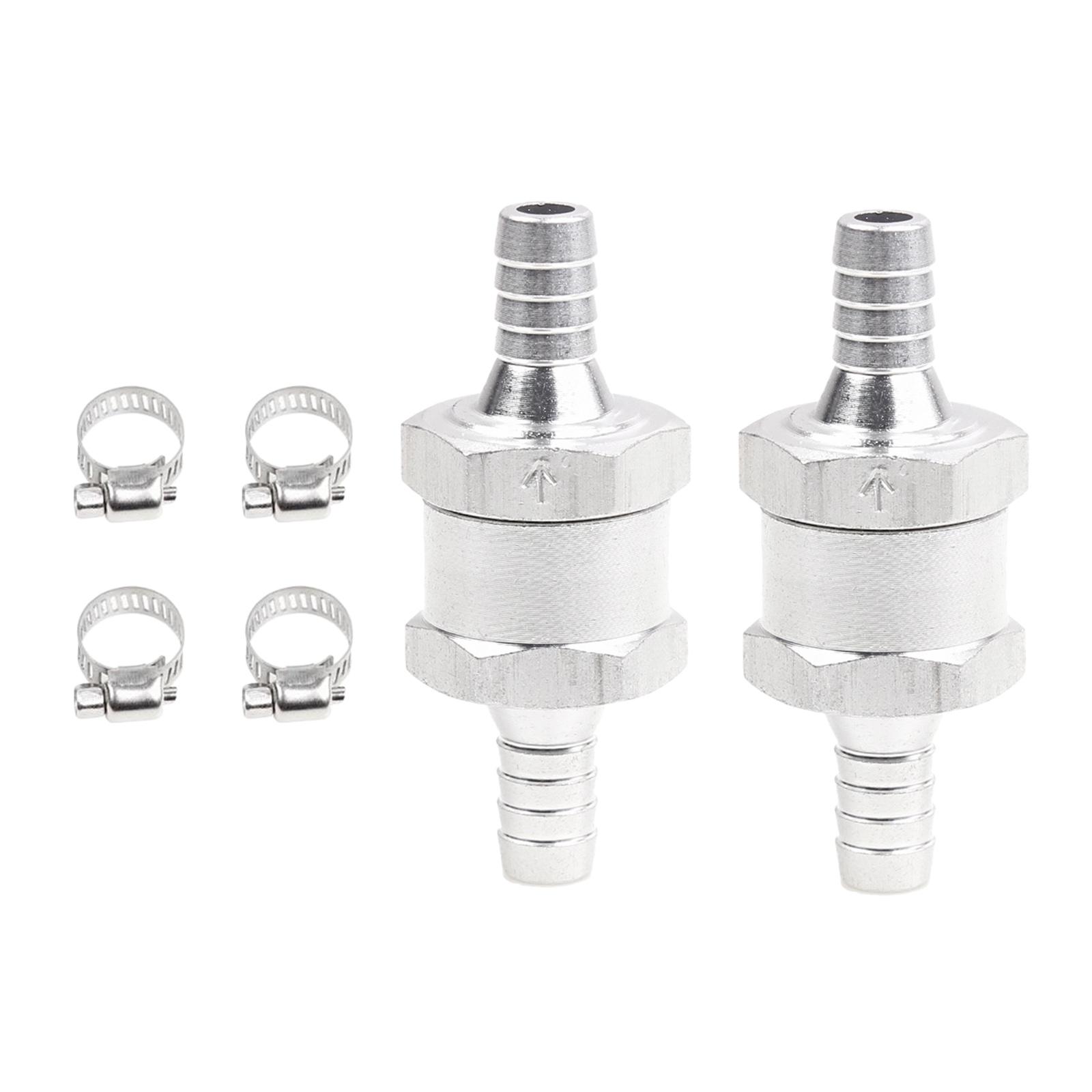 Ioensy - Válvula De Retención Sin Retorno De 2 Uds Con 4 Abrazaderas De Manguera Para Aceite De Línea De Combustible De 8Mm De Diámetro