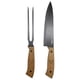 thumbnail image 3 of Tabla + Cuchillo Y Tenedor Premium 3 Piezas Acero Inoxidable - Madera Café, 3 of 3