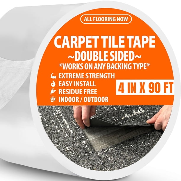Cinta adhesiva para alfombras All Flooring Now de doble cara, resistente, 10 cm x 27,4 m