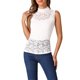thumbnail image 1 of INSPIRE CHIC Tanque de Encaje Floral para Mujeres Cuello Simulado Sin Mangas Transparente Tops M Blanco, 1 of 6