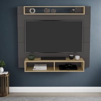 Tuhome - Panel Tv 65"" Charlotte Plomo Y Macadamia 120X140X31,5 Cm