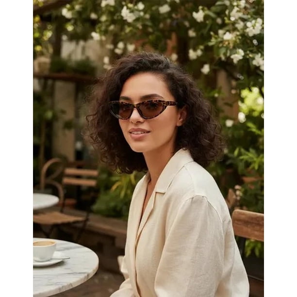 Lentes De Sol Modelo Felina Estilo Moderno UVA//UVB marron Talla Única