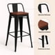 thumbnail image 5 of Taburete Tolix Negro Alto con Respaldo para bar o terraza - Asiento de Madera Oscura Walnut, 5 of 7