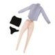thumbnail image 1 of Juego De Medias De Vestir Negras De Camisa A Rayas 1/6 Para Figura De Acción Femenina De 12 ", 1 of 3