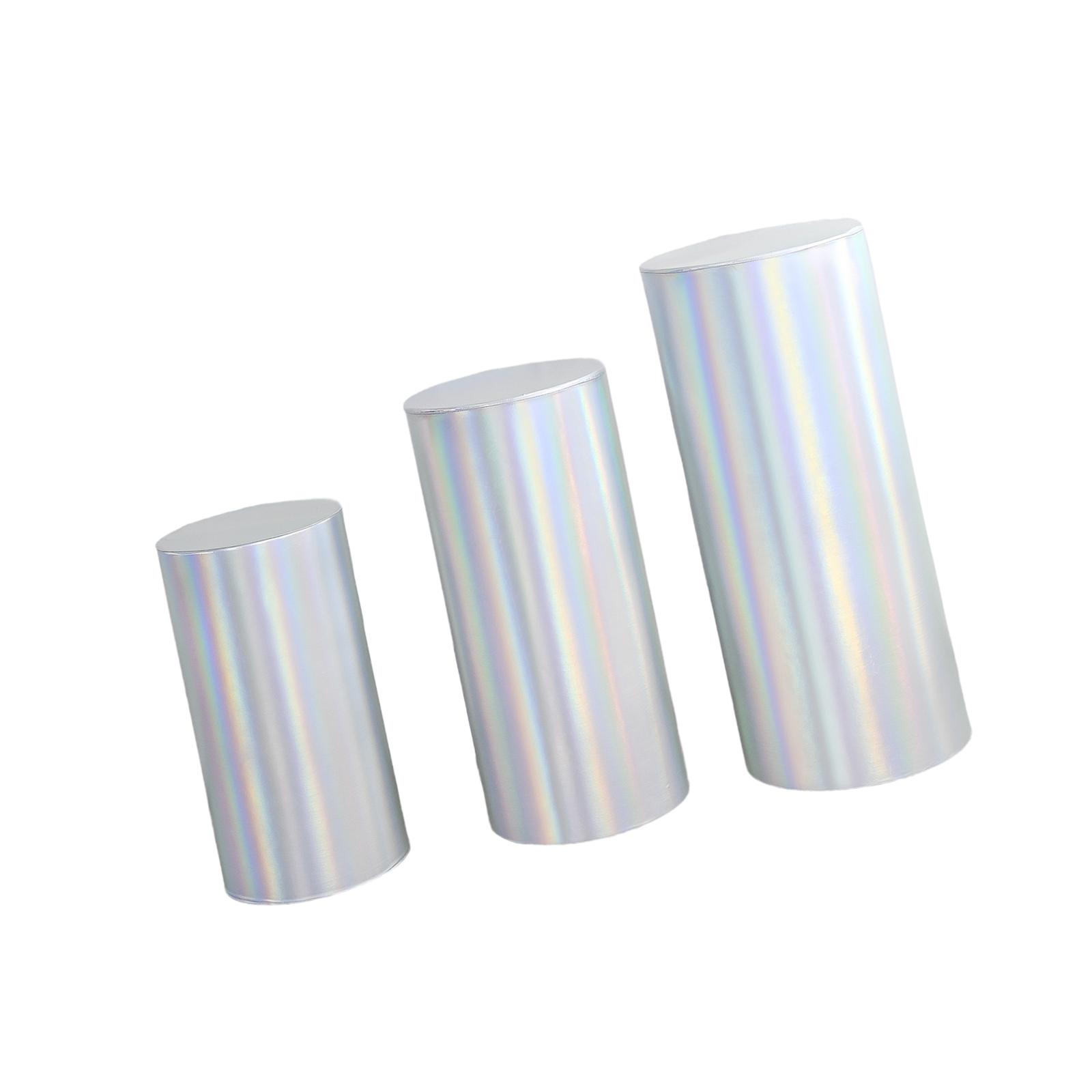 Bothyi - 3 Piezas De Cubiertas De Pilar De Pedestal, Suministros Para Fiestas De Graduación, Fiesta De Cumpleaños, Color Plateado