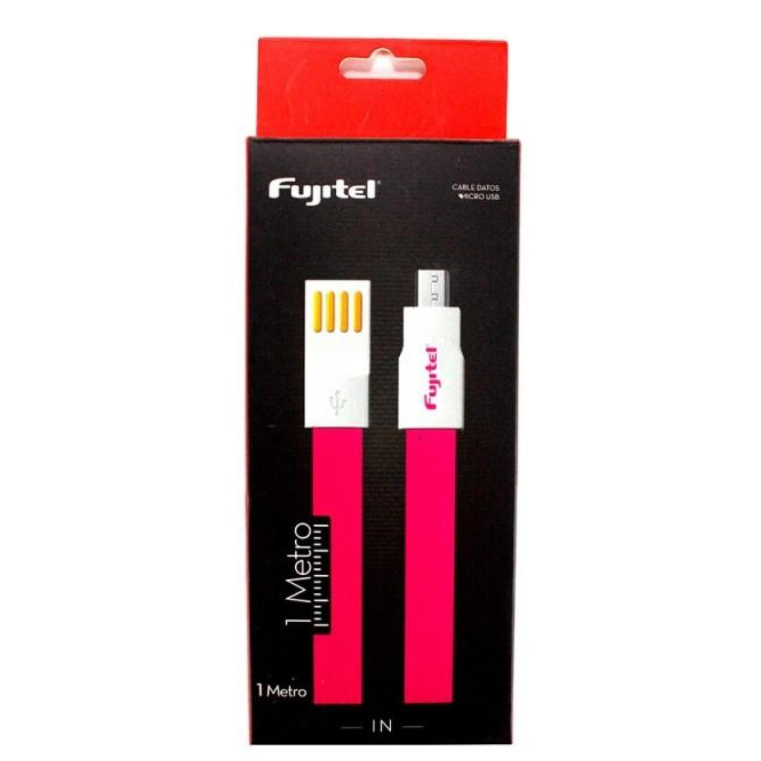 Cable Usb A Micro Usb - 1mt Plano Imantado Rosado Marca Fujitel