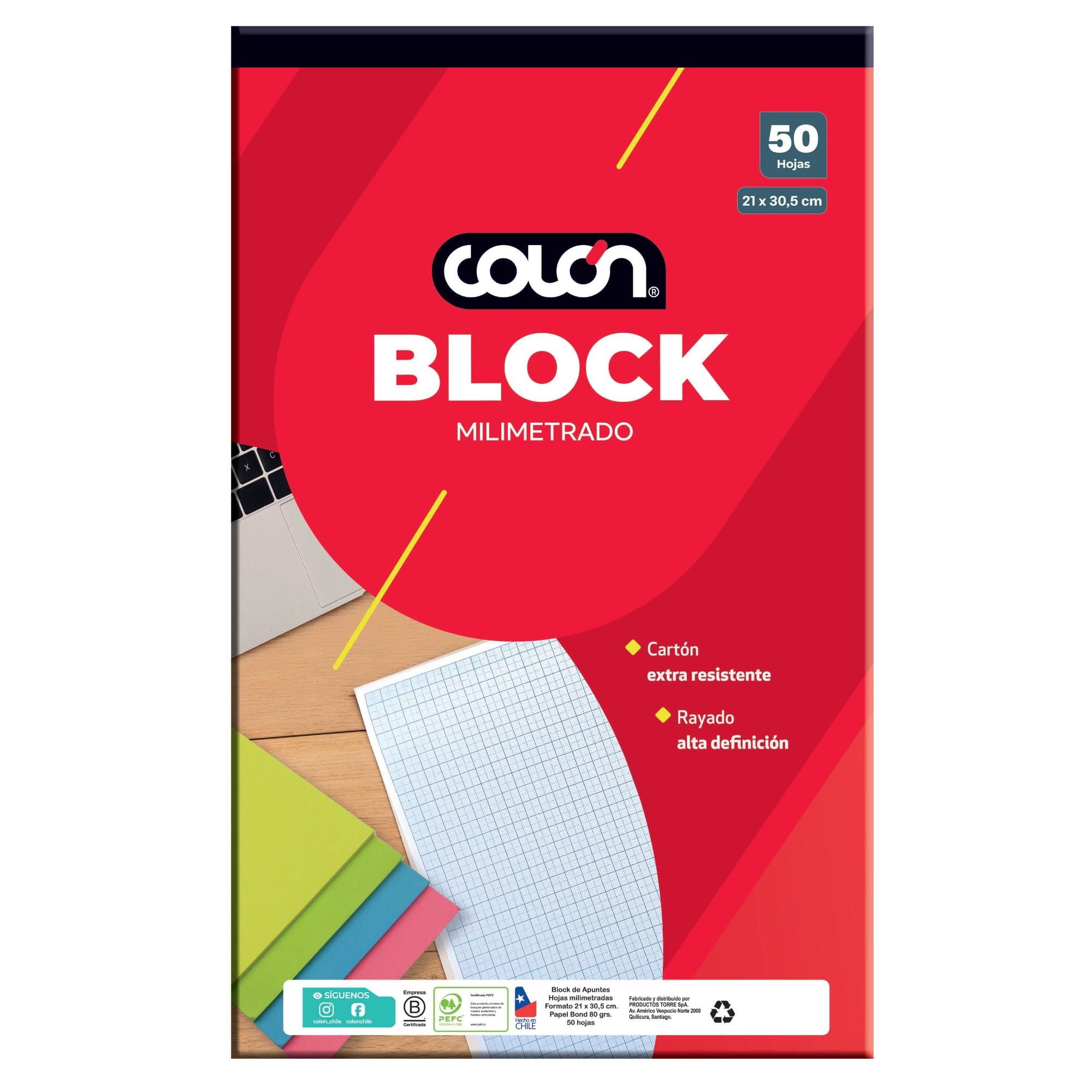 Block Milimetrado 50h 21x30,5 Colón