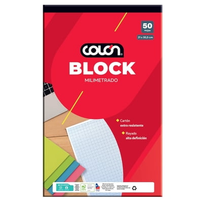 Block Milimetrado 50H 21X30,5 Colón