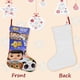 thumbnail image 3 of Little Baby Bum Tema: Calcetines de Navidad, fino lino blanco para colgar en escaleras y chimenea, decoración navideña para el hogar, regalo de Navidad.54cm×38cm, 3 of 5