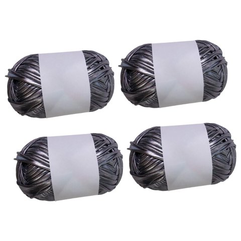 Bothyi - 4 Piezas De Hilo De Camiseta Metalizado Para Proyectos De Manualidades, Cestas Y Bolsos De Bricolaje, Color Gris Oscuro