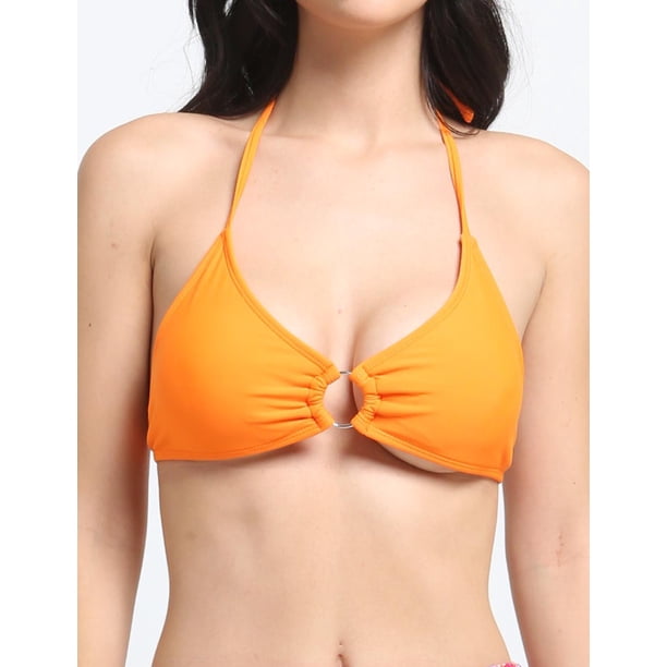 Bikini triangulo argolla central naranjo Talla S