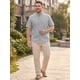 thumbnail image 2 of Camisa a Rayas de Manga Corta para Hombres Grandes y Altos INSPIRE CHIC 3XL Gris, 2 of 5