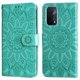 thumbnail image 1 of Funda tipo cartera FOXDOCK para OPPO A74 5G , diseño girasol en relieve, cuero PU, cierre magnético, soporte y tarjetero, 1 of 5