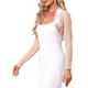 thumbnail image 4 of INSPIRE CHIC Halloween Satin Shrug para Vestidos de Noche de Mujer Malla Formal Cubierta Abierta Frontal Manga Larga Bolero Corto M Champán, 4 of 6