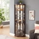 thumbnail image 3 of Corner Lighted Curio Cabinet Corner Glass Cabinet Lighted Curio Cabinet Corner Display Case for Living Room, Curio Cabinet, Antique collection, Wine,Bar Glass Storage Light Included,Dark Cherry, 3 of 3