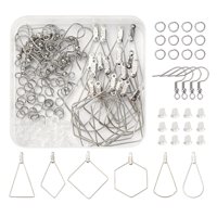 Magideal - 196 Pcs Kit Para Aretes 40 Ganchos Para Aretes De Plata 80 Anillos Abiertos 40 Espaldas Para Aretes 36 Suministros Para Aretes De Aro