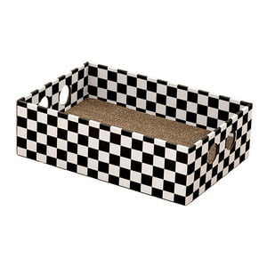 Genérico - Caja Rascadora De Cartón Para Gatos, Tablero Rascador Para Gatitos Pequeños Y Medianos, Blanco Y Negro