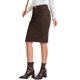 thumbnail image 4 of INSPIRE CHIC Falda de Jean para Mujer Dobladillo Crudo Cintura Alta Bolsillos Estiramiento Falda de Mezclilla de Longitud Media Marrón Oscuro S, 4 of 6