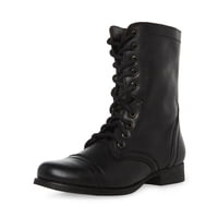 Bota Steve Madden Troopa Para Mujer, Piel Negra, 6 M, Ee. Uu.