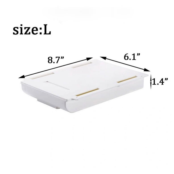Under Desk Storage Drawer, 2pcs Self-Adhesive Under Desk Drawer Slide-out, Stick On Drawer Under Desk Organizer Pen Holder Hidden Storage Under Desk Pull Out Drawers Trays For Office, School, Home