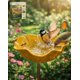 thumbnail image 1 of Estaca jardín flor metal hecha mano con baño abejas decoración exterior regalo polinizadores, 1 of 8