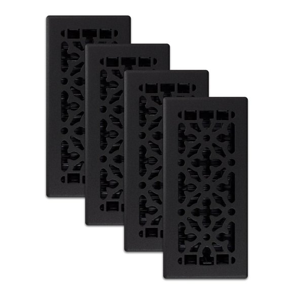 Decor Grates AGH410-BLK Rejilla de Piso Gótica 10x25 cm Paquete de 4