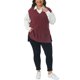 thumbnail image 2 of Agnes Orinda Conjuntos de Halloween para Mujeres Tallas Grandes Chaleco de Suéter de Punto Acanalado Cuello en V Sin Mangas Dobladillo Dividido Casual Jersey Sin Mangas 4X Burdeos, 2 of 6