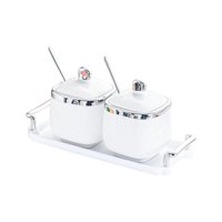 Bothyi - Condiment Canister Contenedor De Especias De Almacenamiento De Alimentos Nórdicos Para Fiestas 2 Jar Argent